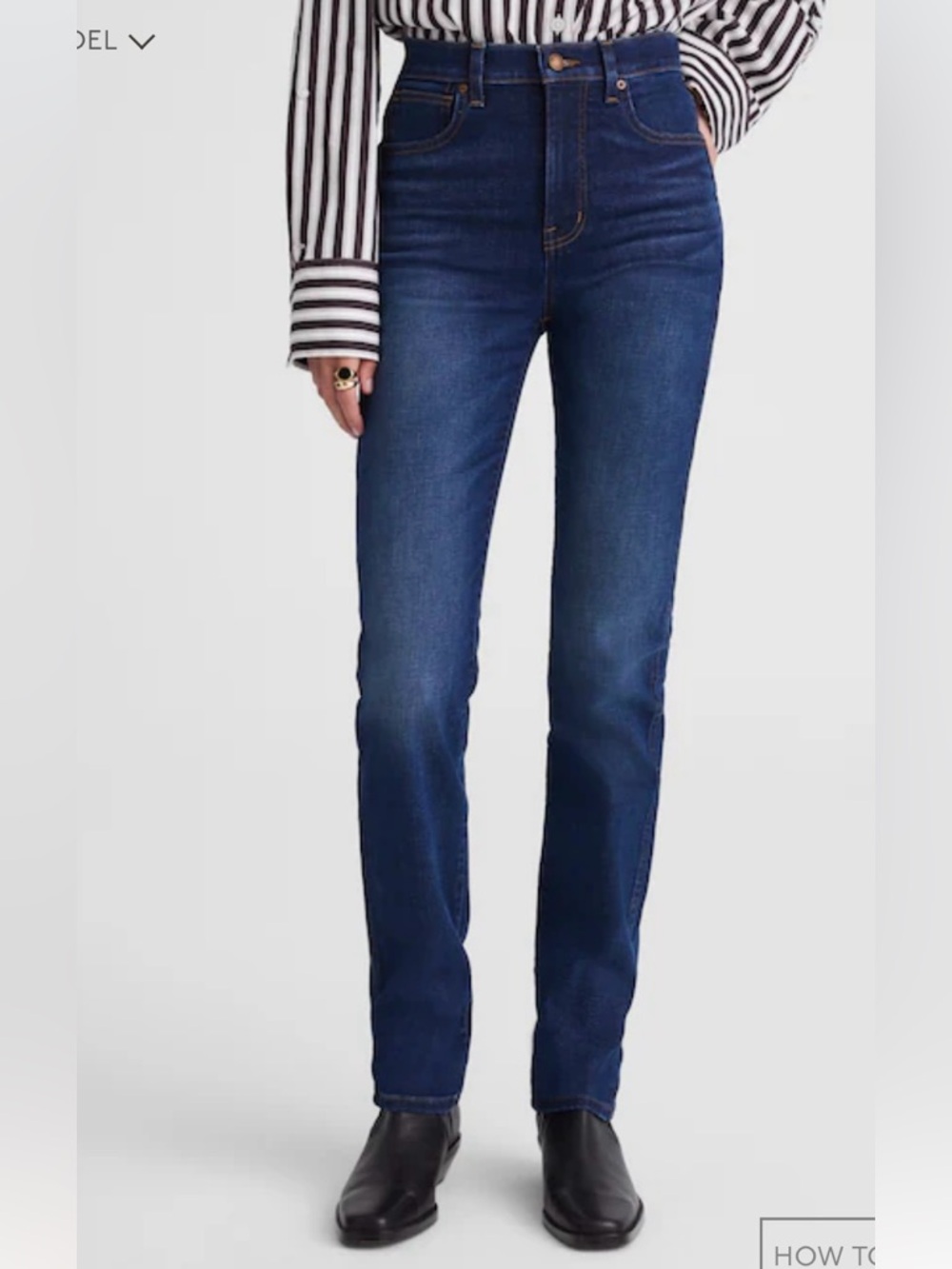 Madewell High-Rise Straight Leg Jeans - Dark Blue